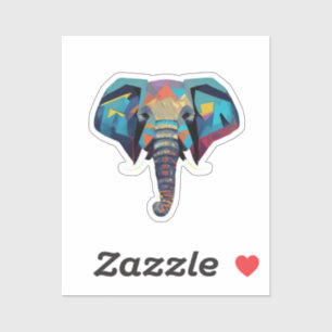 Sticker Eléphant mignon faible poly illustration