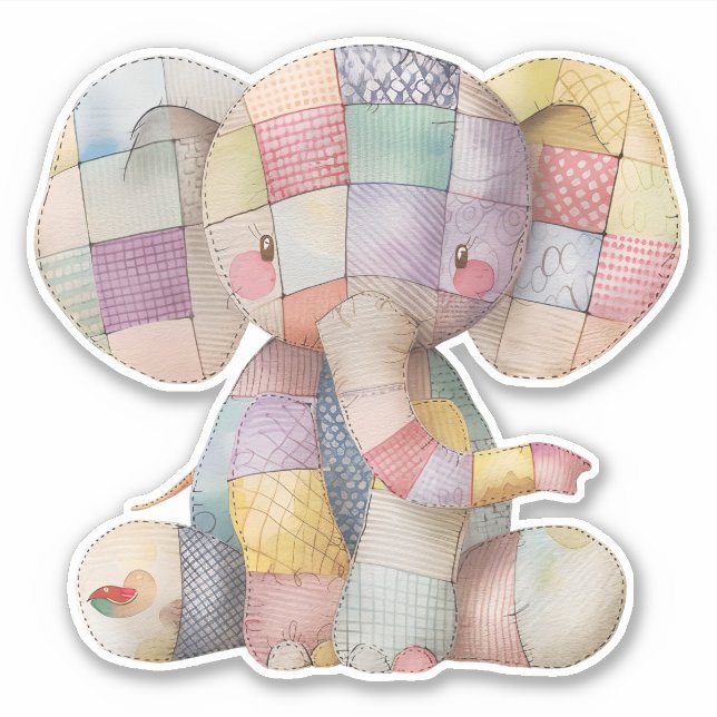Sticker Eléphant Patchwork (Devant)