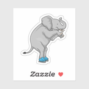 Sticker Elephant Patinage sur glace Patins sur glace