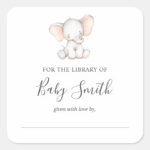 Sticker éléphant plaque baby shower