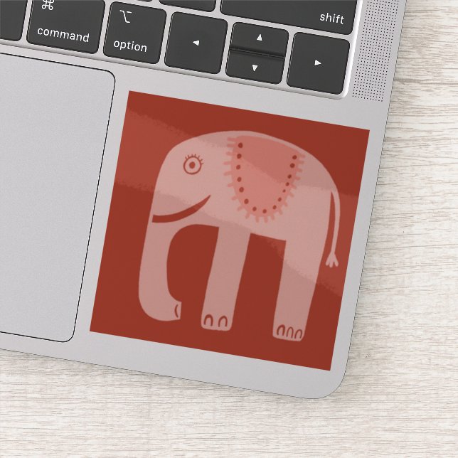 Sticker Eléphant rose doux (Détail)