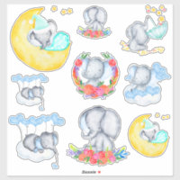 Eléphants de bébé mignons ensemble 9 Vinyl