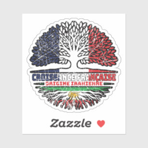 Sticker Élevé en France, racines iraniennes – Lion et Sole