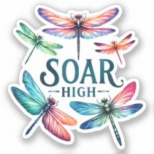 Sticker Élevée - Dragonfly Colorated Inspirational