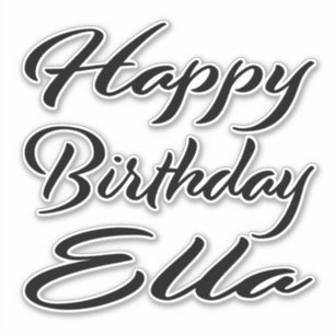 Sticker Ella Nom Prénom Anniversaire de la Broderie noire