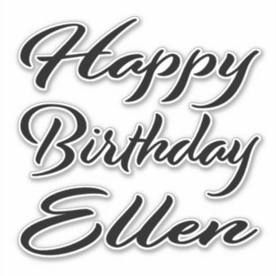 Sticker Ellen Name Prénom Anniversaire de la Broderie noir