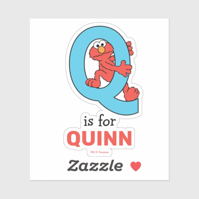 Sticker Elmo Alphabet | Bleu Q (Feuille)