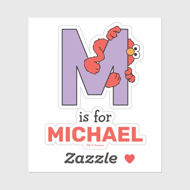 Sticker Elmo Alphabet | M pourpre (Feuille)