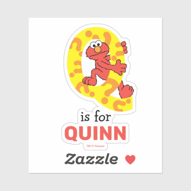 Sticker Elmo Alphabet | Point de question Q (Feuille)