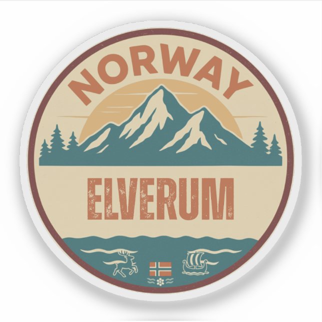 Sticker Elverum, Norge Norvège (Devant)