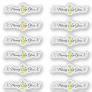 Sticker Emballage de gloss pour lèvres à l'ananas Logo A