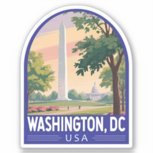 Sticker Emblème d'art de voyage à Washington DC