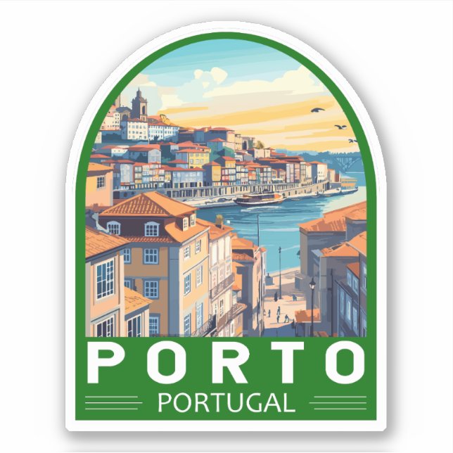 Sticker Emblème d'art touristique Porto Portugal (Devant)