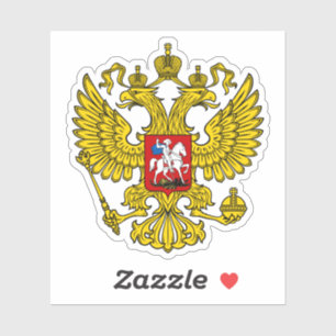 Sticker Emblème de l'aigle jaune impérial russe à doubl