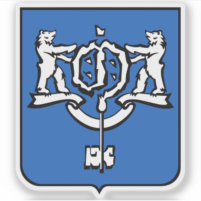 Sticker Emblème de Yuzhno-Sakhalinsk (oblast de Sakhaline) (Devant)