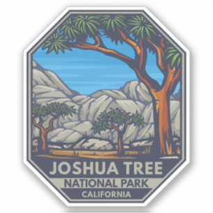 Sticker Emblème rétro du parc national de Joshua Tree