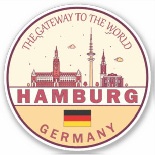 Sticker Emblème Skyline de Hambourg Allemagne