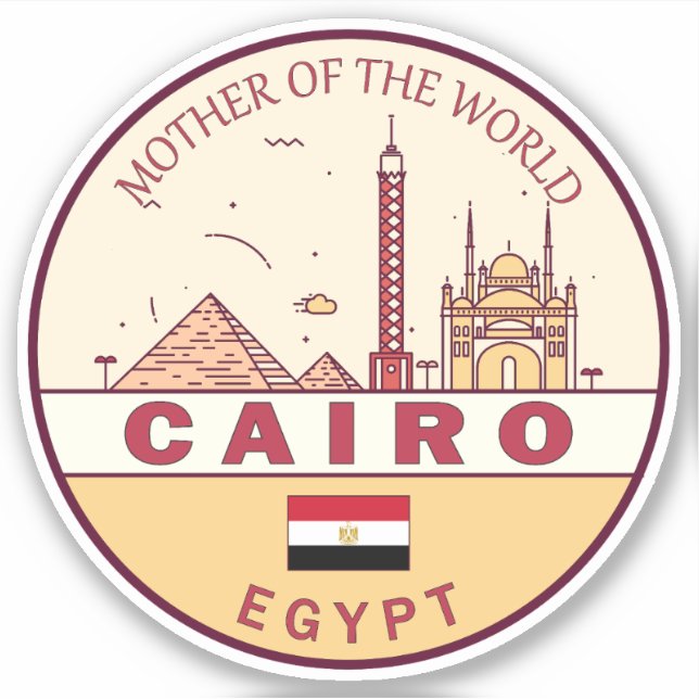 Sticker Emblème Skyline de la ville du Caire (Devant)