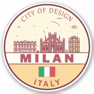 Sticker Emblème Skyline de Milan Italie