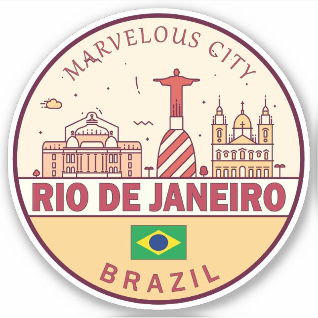 Sticker Emblème Skyline de Rio de Janeiro (Devant)