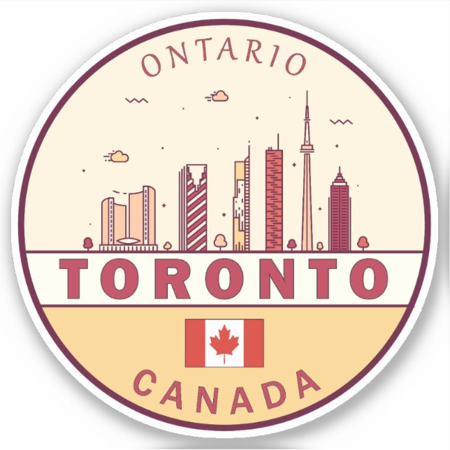 Sticker Emblème Skyline de Toronto Canada (Devant)
