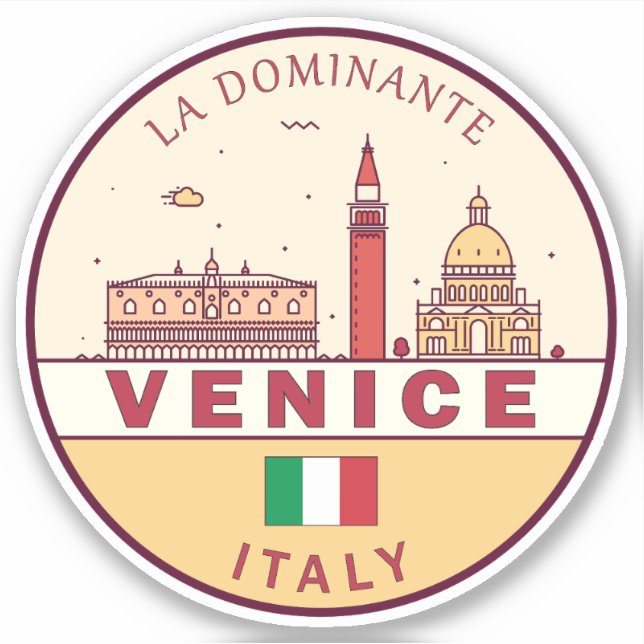 Sticker Emblème Skyline de Venise Italie (Devant)