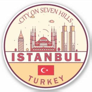 Sticker Emblème Skyline Istanbul Turquie