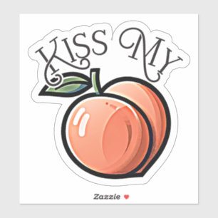 Sticker Embrasse mes pêches drôles de fruits