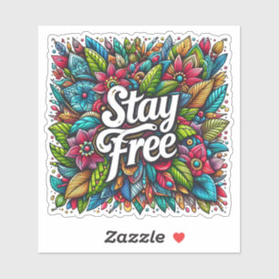 Sticker Embrasser la liberté dans des designs floraux dyna