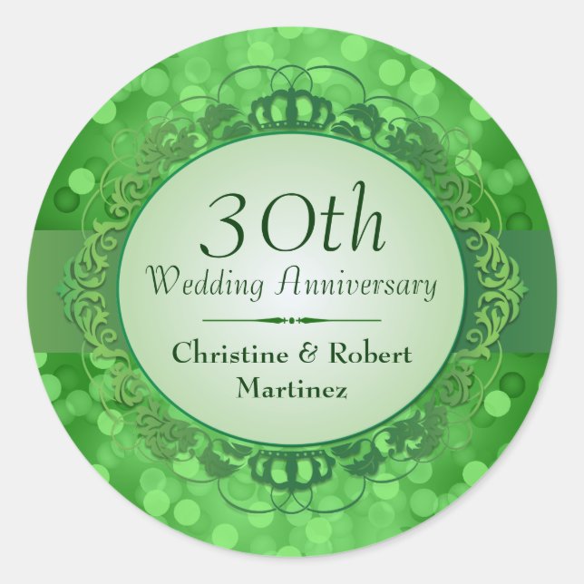 Sticker Emerald Green Bokeh 30th Anniversary (Devant)