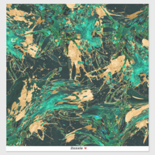 Sticker Emerald Green et Gold abstrait