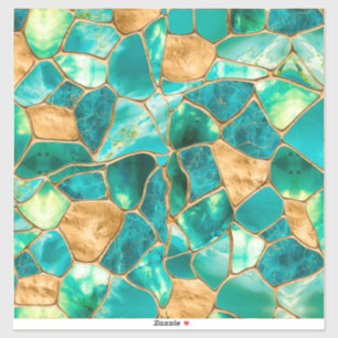 Sticker Emerald Green et Gold cellules abstrait