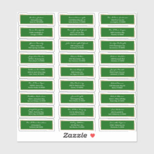 Sticker Emerald Green Mariage Invités pré-imprimé Adresse