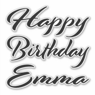 Sticker Emma Nom Prénom Anniversaire de la Broderie noire