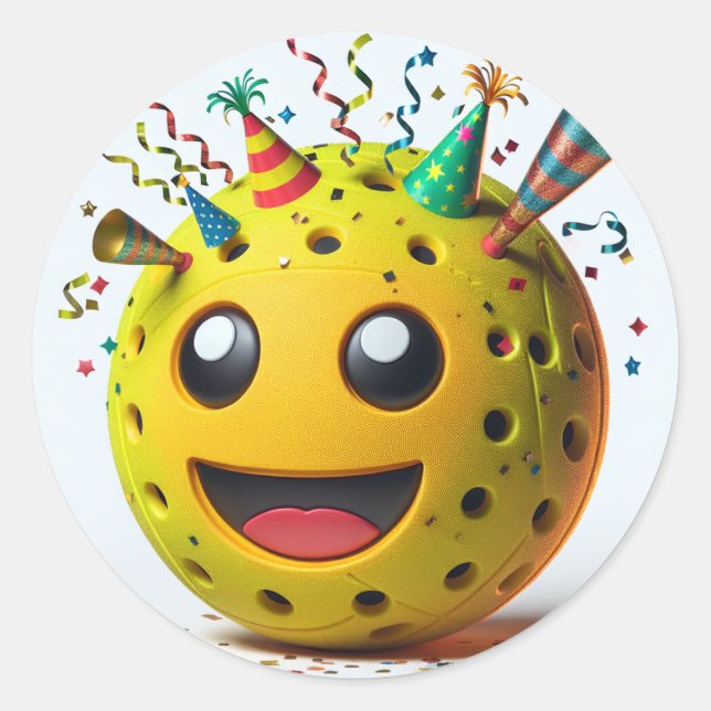 Sticker Emoji Anniversaire de PickleBall (Devant)