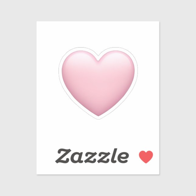 Sticker Emoji Coeur Rose - Symbole doux et l'amour Art (Feuille)