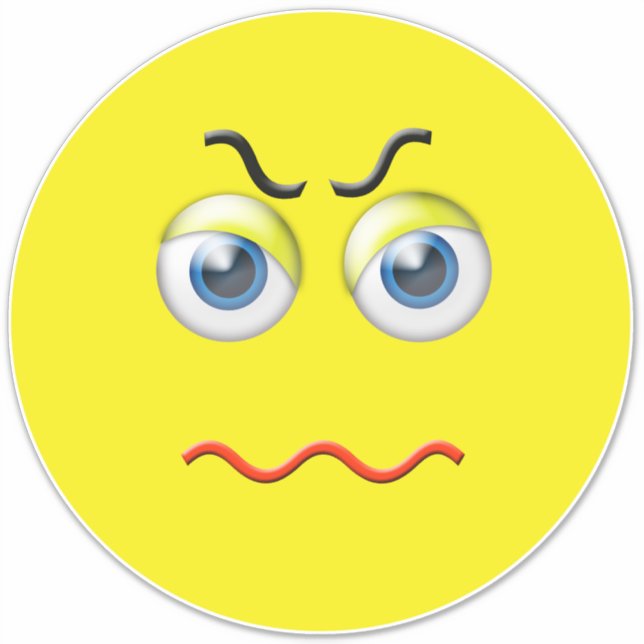 Sticker Emoji Grumeux Et En Colère (Devant)