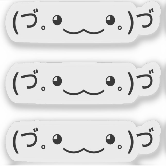 Sticker Emoji Kawaii Face à l'émoticône textuelle (づ ! ◕ ‿ (Devant)