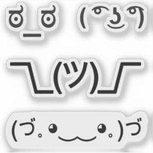 Sticker Emoji Kawaii Face émoticônes textuelles 4x set