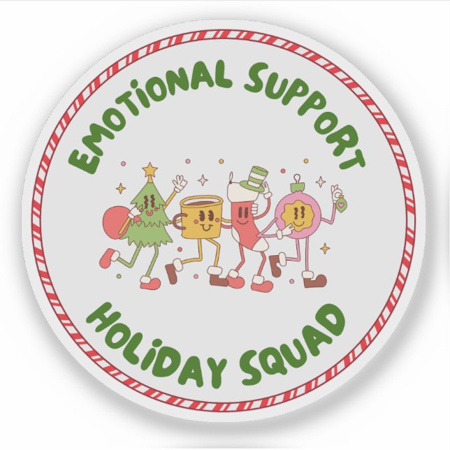 Sticker Emotional Support Holiday Squad (Devant)