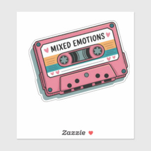 Sticker Émotions mixtes Rétro Cassette Art