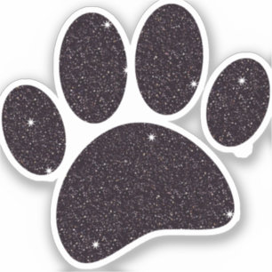 Sticker Empreinte de chien de Parties scintillant noire
