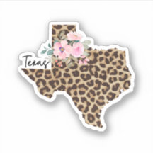 Empreinte de léopard d'État du Texas avec fleurs