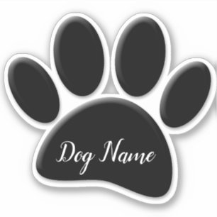 Sticker Empreinte de patte De Chien Avec Nom De Chien Pers