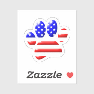 Sticker Empreinte de patte de chien Drapeau américain