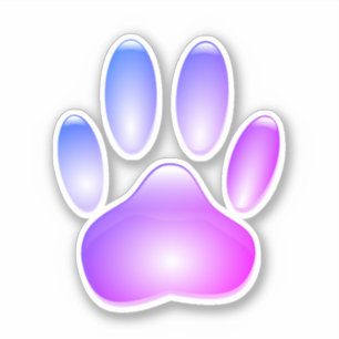 Sticker Empreinte de patte de chien en verre coloré