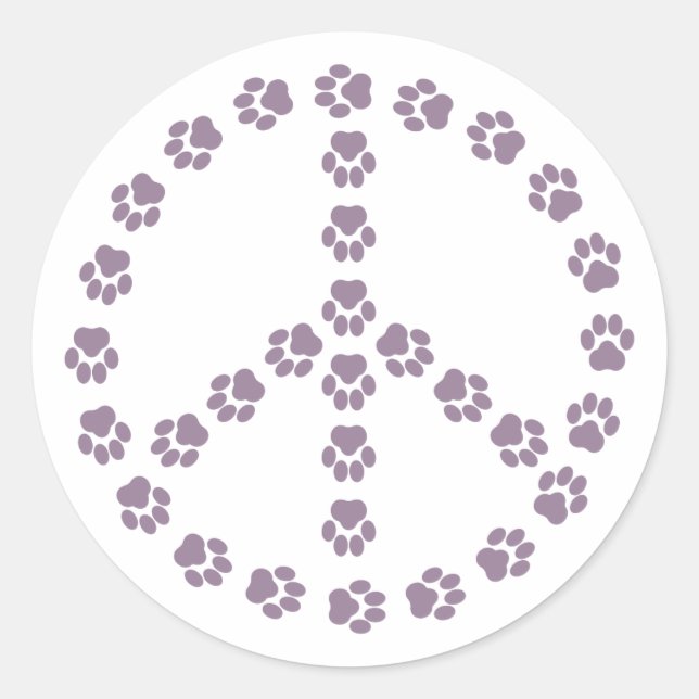 Sticker Empreinte de patte de la paix violet (Devant)