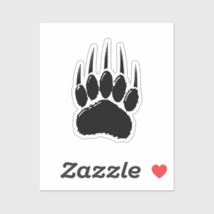 Sticker Empreinte de patte de l'ours noir brillant