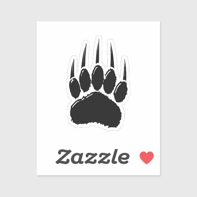 Sticker Empreinte de patte de l'ours noir brillant (Feuille)