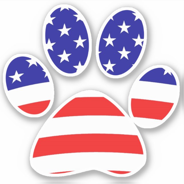 Sticker Empreinte de patte du drapeau américain (Devant)